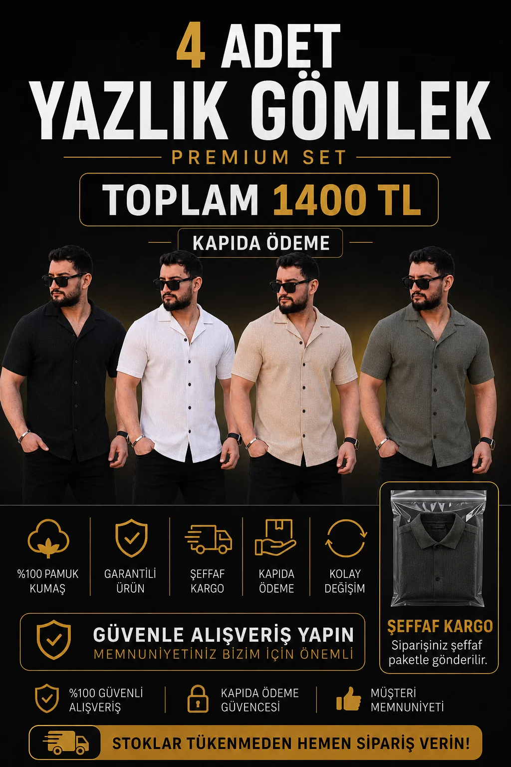 4 RENK  SİYAH-BEYAZ-BEJ-HAKİ
